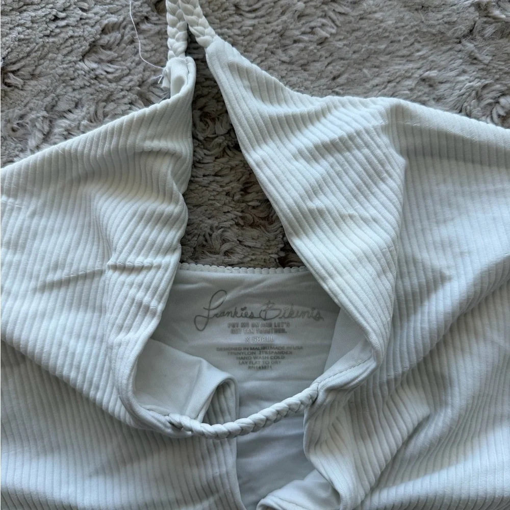Frankie's Bikinis Cream One Piece Swimsuit